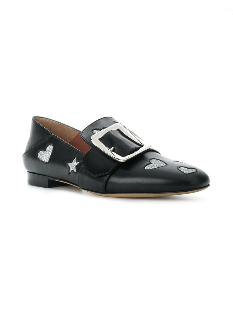 商品Bally|NEW Bally Janelle Hearts Ladies Black Leather Loafers,价格¥2006,第2张图片详细描述