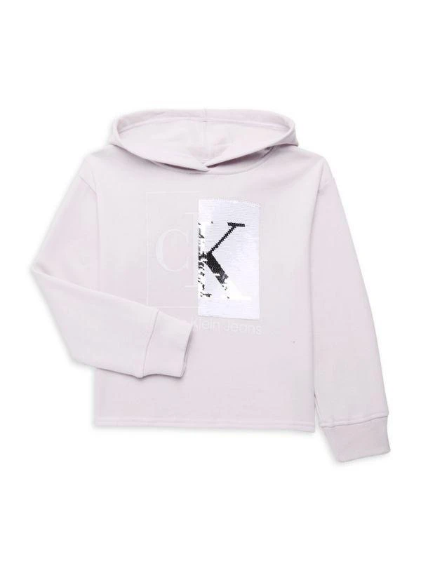 商品Calvin Klein|​Girl’s Split Box Monogram Hoodie,价格¥113,第1张图片