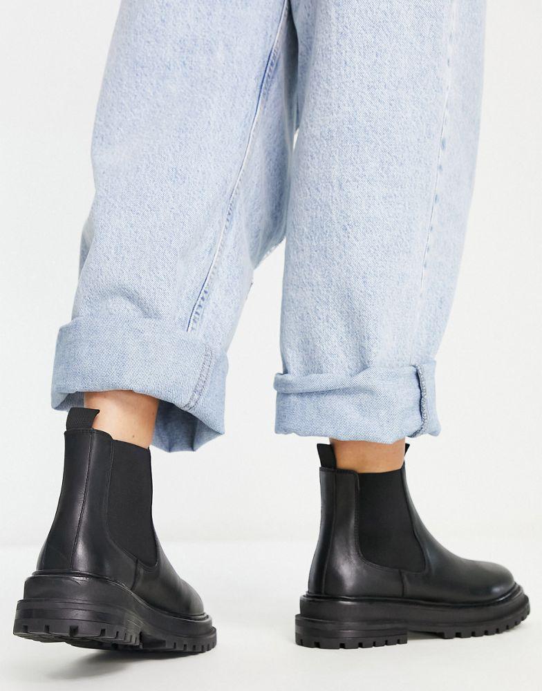 商品ASOS|ASOS DESIGN Appreciate leather chelsea boots in black,价格¥437,第4张图片详细描述