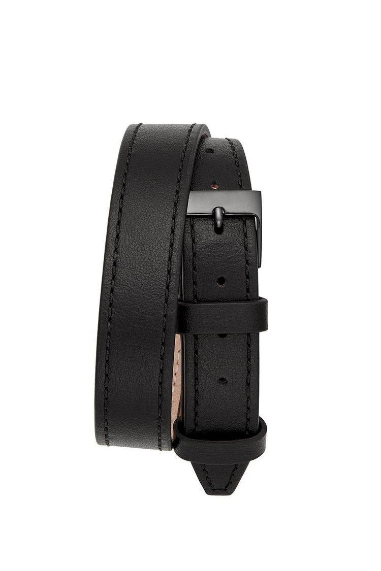 商品Rebecca Minkoff|Moment黑色离子镀配皮表带腕表，19x30MM,价格¥555,第2张图片详细描述
