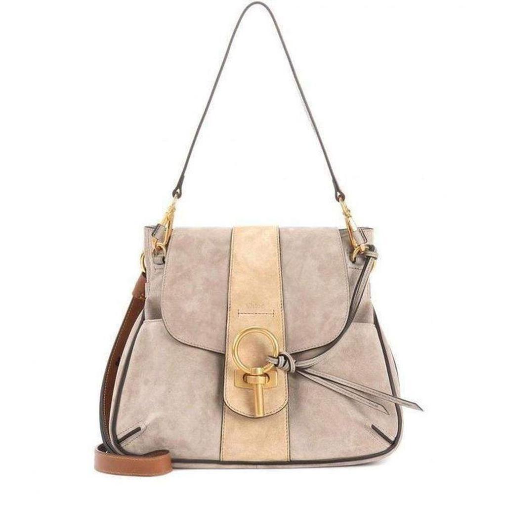 商品Chloé|Medium Beige Velvet Leather Lexa Crossbody Bag,价格¥15924,第1张图片