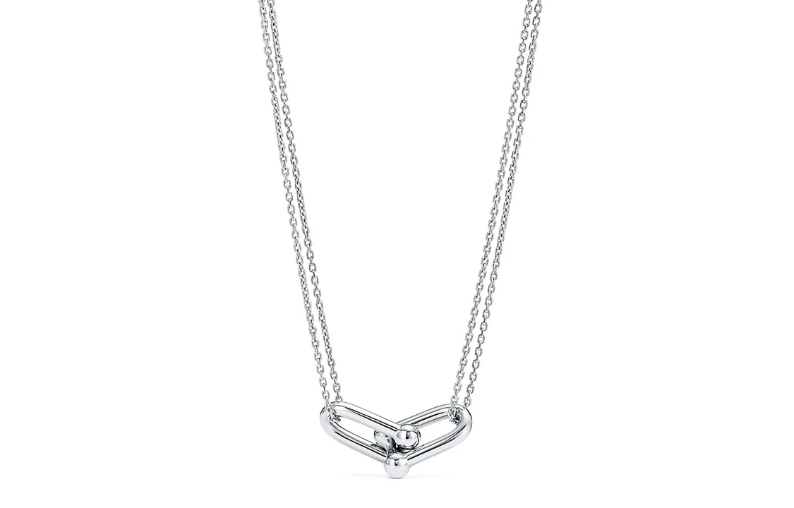 商品[国内直发] Tiffany & Co.|蒂芙尼 HardWear 系列 双链环 925银 项链 女款 银色,价格¥7103,第1张图片