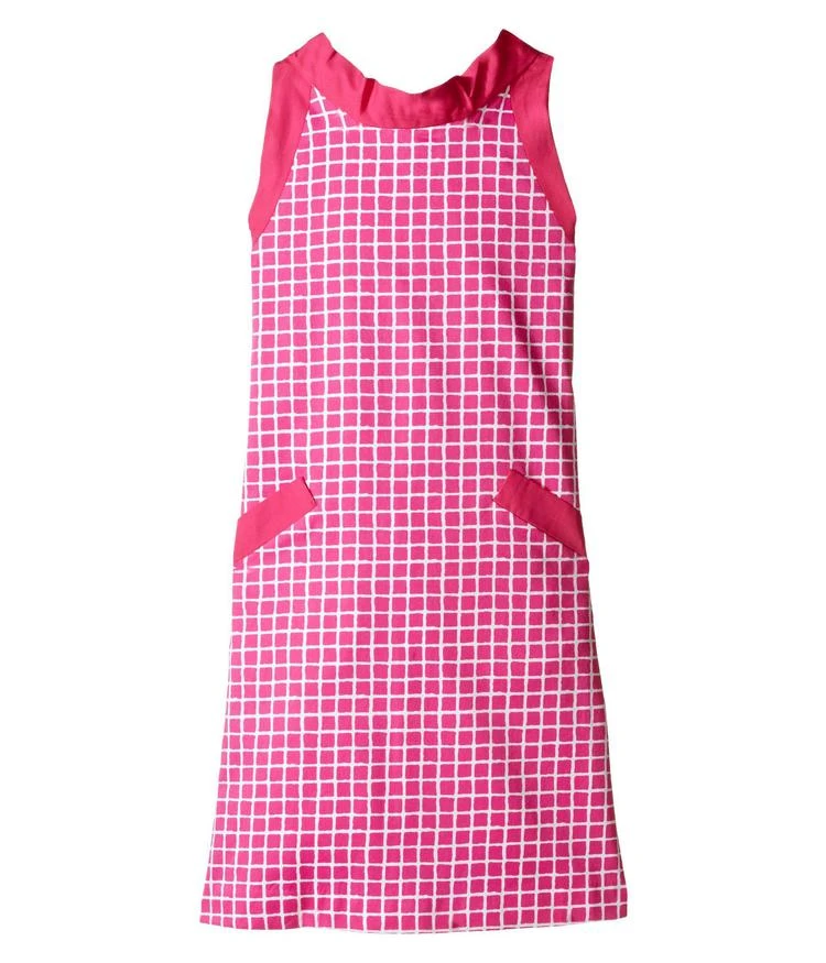 商品Oscar de la Renta|Naive Grid Cotton A-Line Dress (Toddler/Little Kids/Big Kids),价格¥332,第1张图片