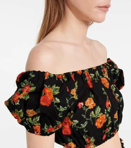 商品CAROLINE CONSTAS|Floral linen bandana, crop top and shorts set,价格¥2567,第4张图片详细描述