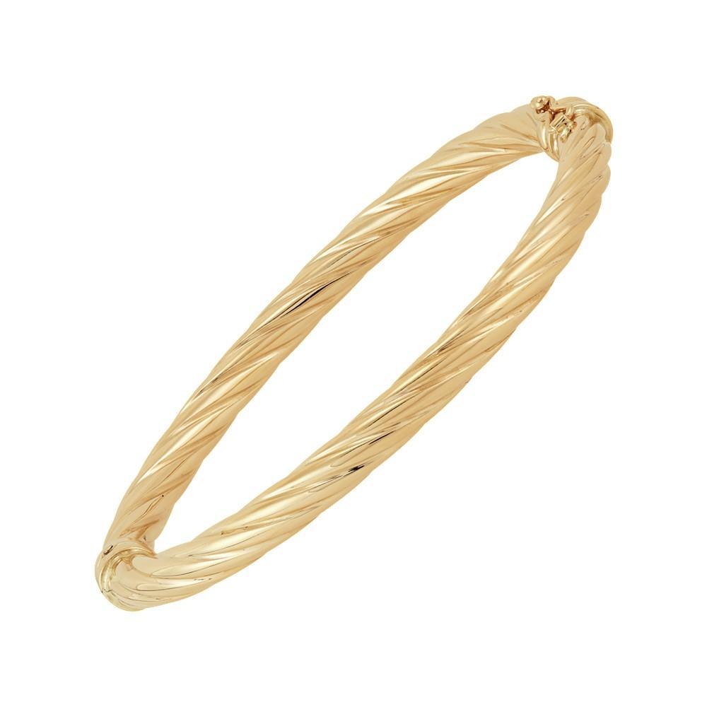 商品Italian Gold|Twist Hinge Bangle Bracelet in 14k Gold or White Gold,价格¥5328,第1张图片