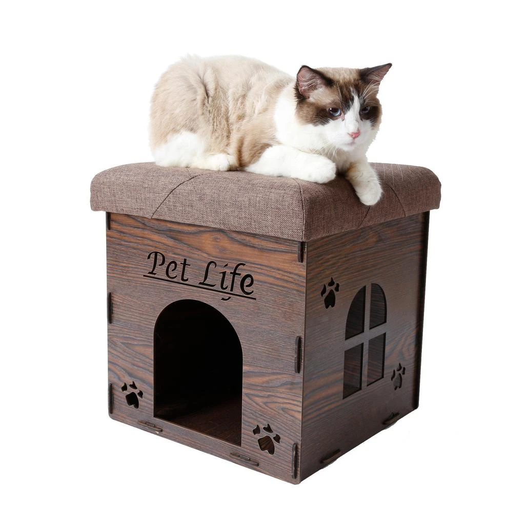 'Kitty Kallapse' Collapsible Folding Kitty Cat House Tree Bed Ottoman Bench Furniture 商品
