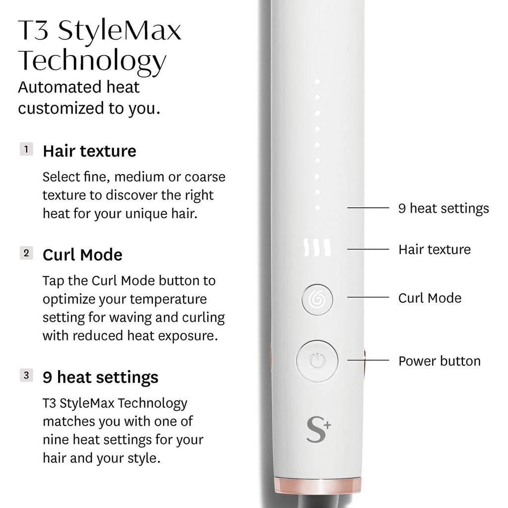 商品T3|Single Pass StyleMax Professional 1" Flat Iron with Custom Heat Automation,价格¥1305,第3张图片详细描述