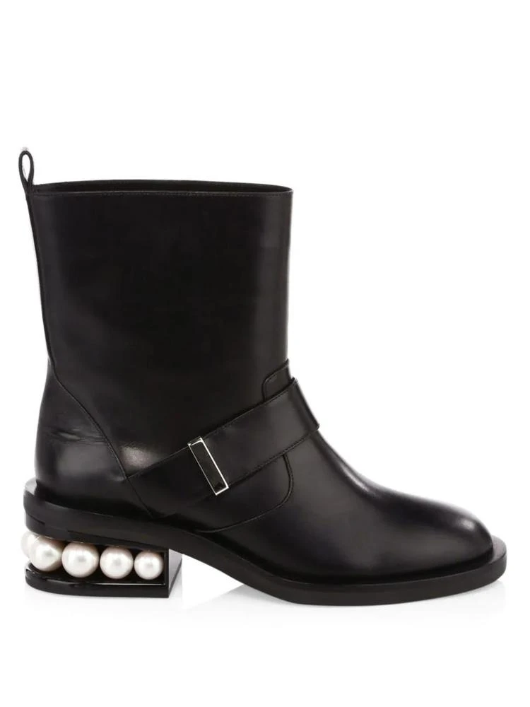 商品Nicholas Kirkwood|Nicholas Kirkwood - Casati Pearl Leather Biker Boots,价格¥3881,第5张图片详细描述