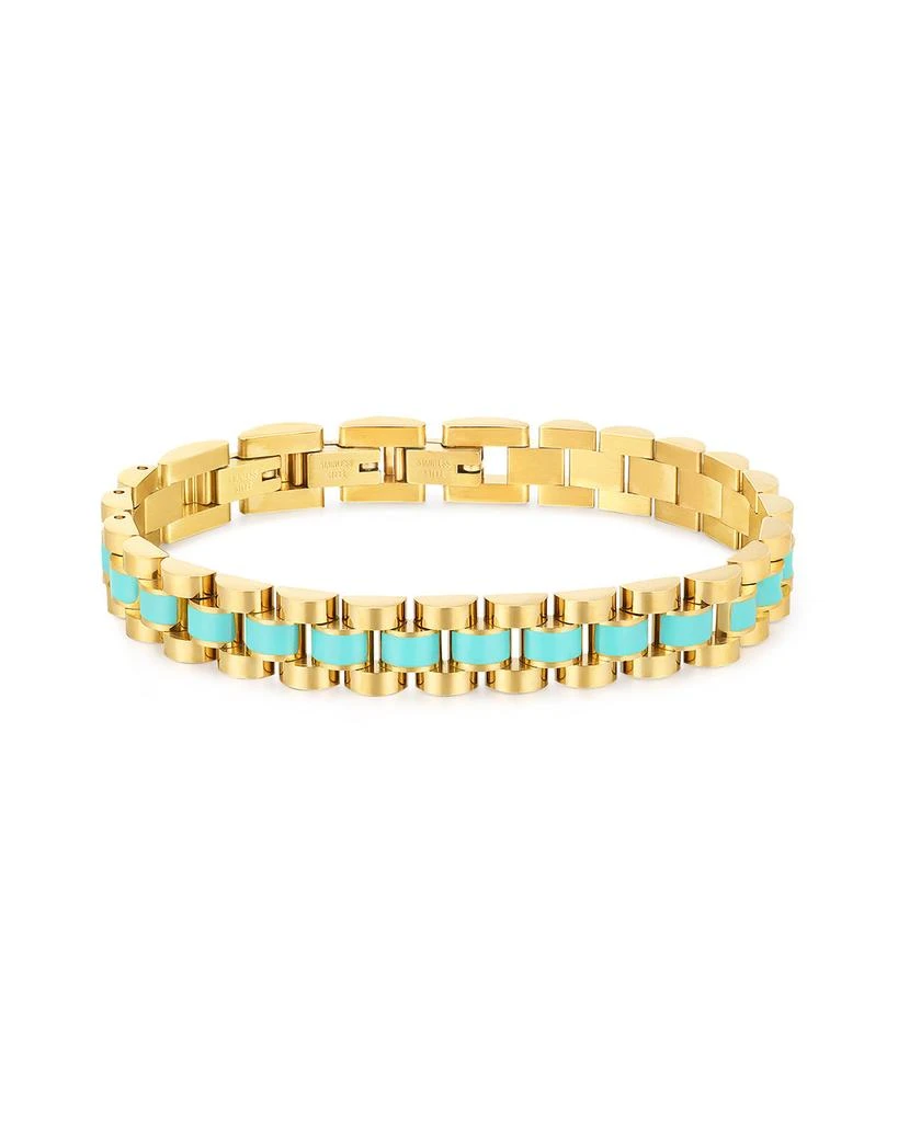 商品Luv AJ|Timepiece Bracelet- Turquoise Blue- Gold,价格¥299,第1张图片