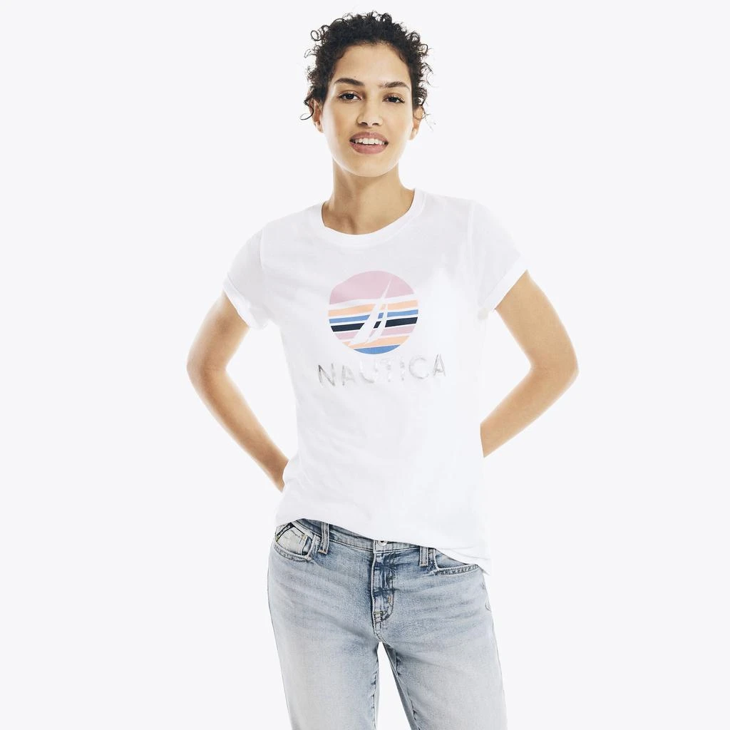 Nautica Womens Metallic Foil Graphic T-Shirt 商品