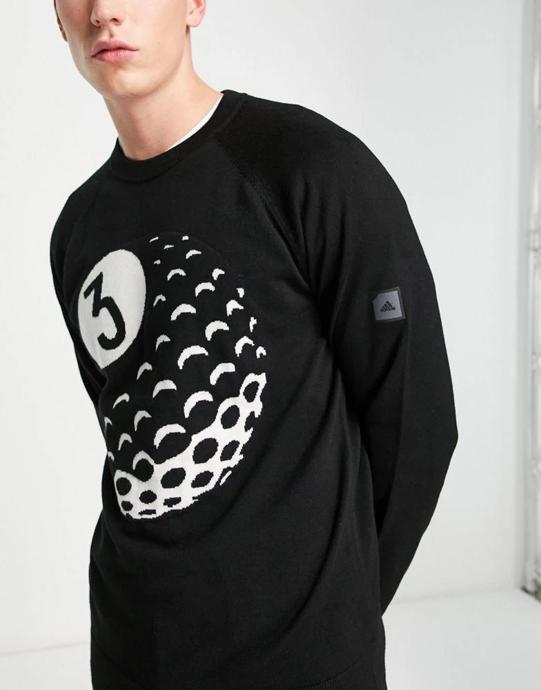 商品Adidas|adidas Golf Adicross ball logo knitted jumper in black,价格¥385,第1张图片