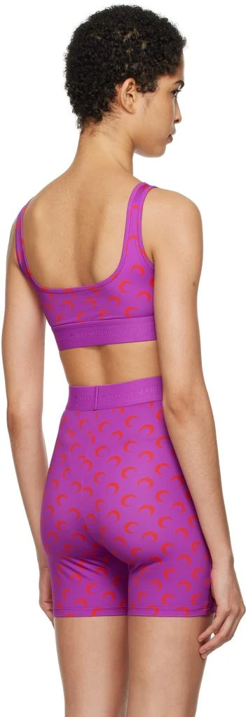 商品MARINE SERRE|SSENSE Exclusive Purple & Red Moon Printed Jersey Sport Bra,价格¥1950,第3张图片详细描述