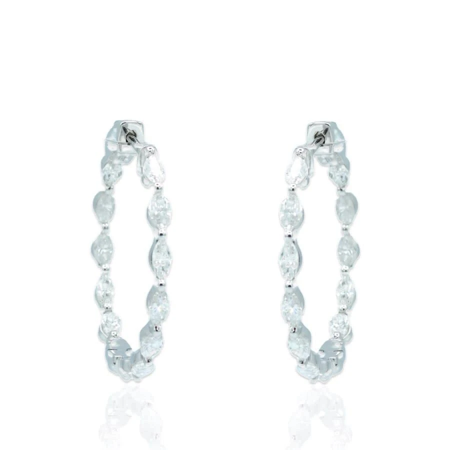 商品Tresorra|Tresorra 18K White Gold Diamond Hoop Earrings - 29mm,价格¥21974,第1张图片