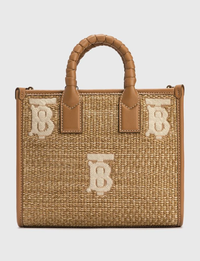 商品Burberry|Mini Monogram Raffia-effect Freya Tote,价格¥13181,第3张图片详细描述