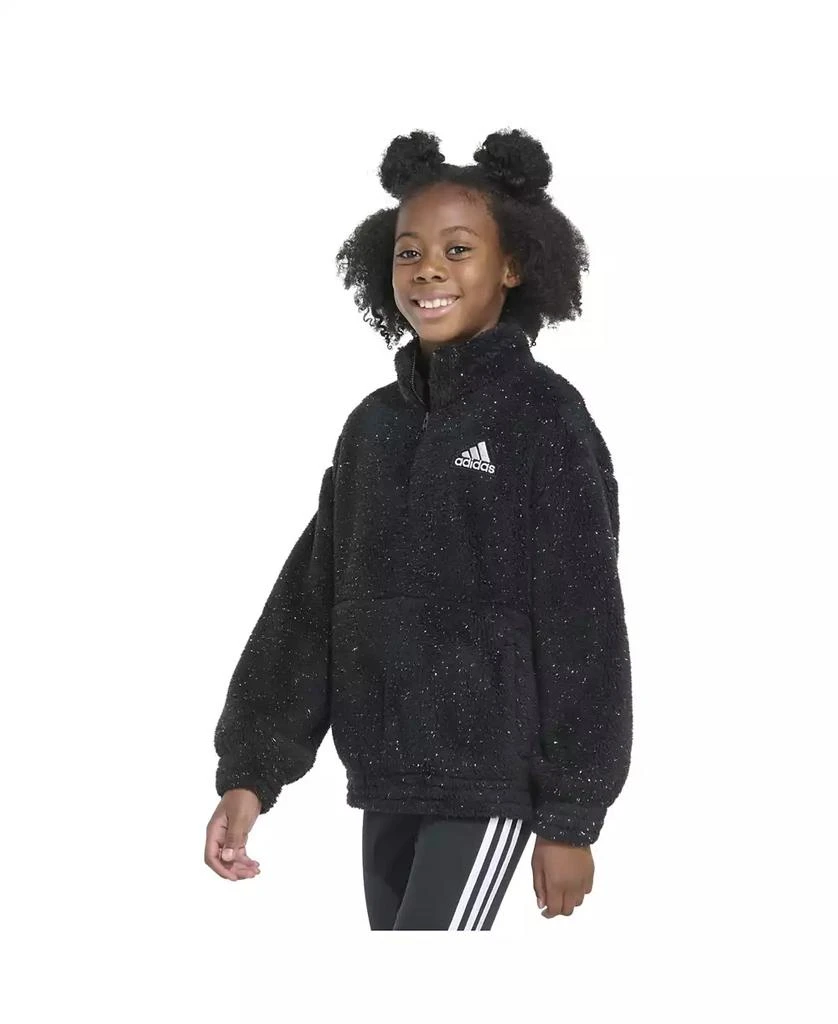 商品Adidas|Big Girls Mock Neck Furry Lurex Sherpa Pullover Jacket,价格¥111,第3张图片详细描述