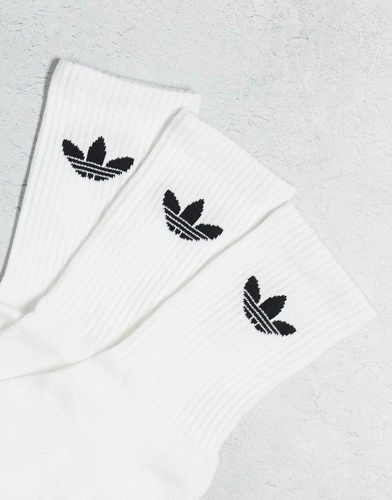 商品Adidas|adidas Originals adicolor Trefoil 3 pack ankle socks in white,价格¥122,第3张图片详细描述