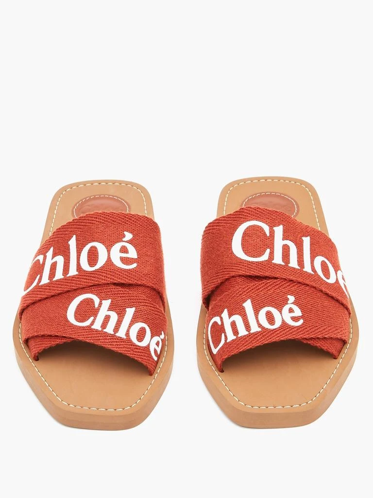 商品Chloé|Woody logo-print canvas slides,价格¥3676,第5张图片详细描述