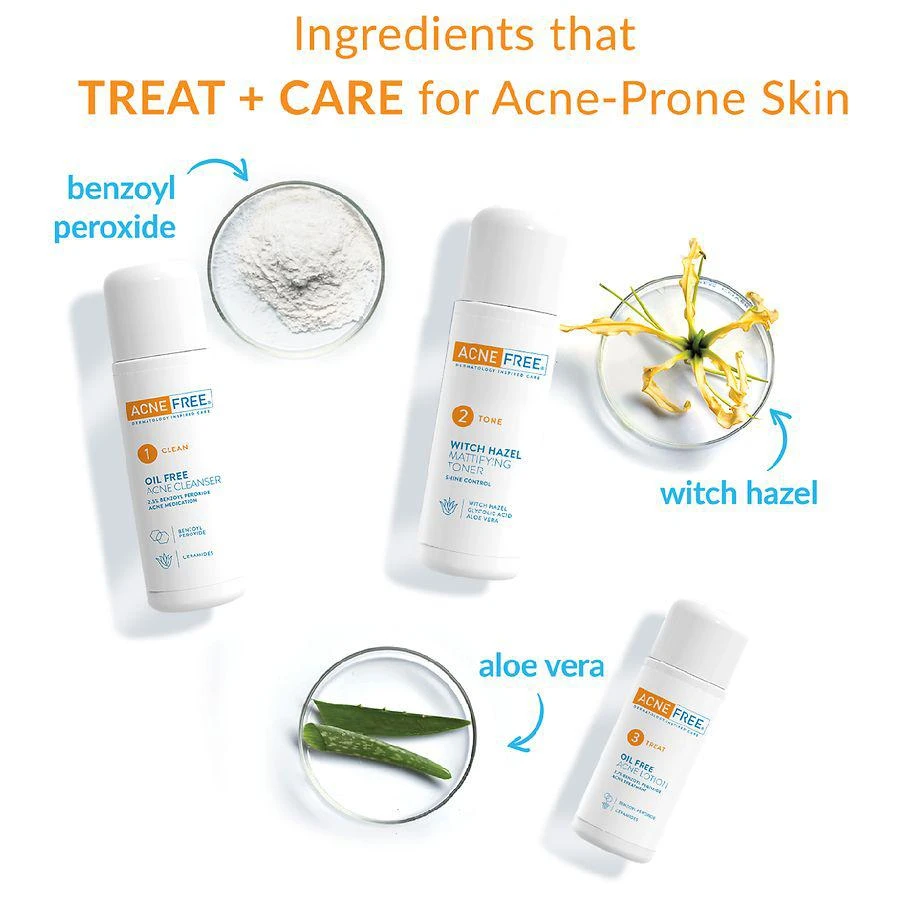 商品AcneFree|3 Step 24 Hour Acne Treatment Kit with Benzoyl Peroxide,价格¥126,第4张图片详细描述