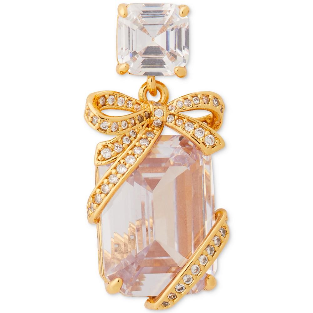 Gold-Tone Crystal Present Drop Earrings商品第3张图片规格展示
