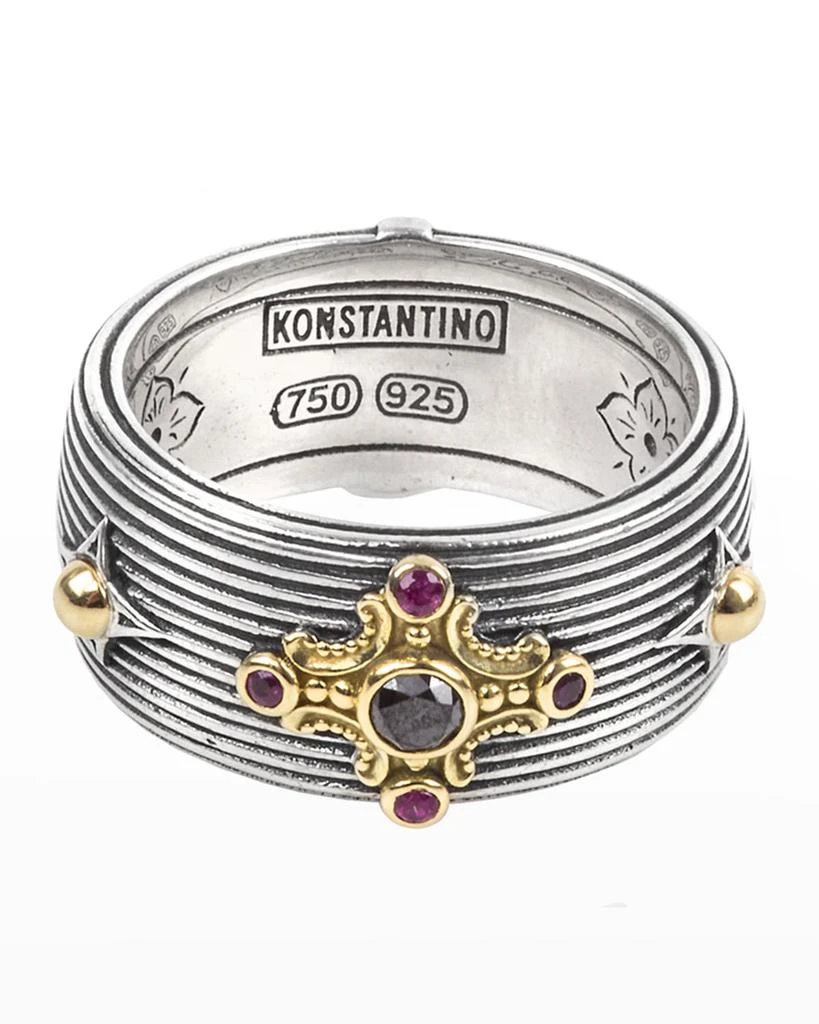 商品Konstantino|Delos Black Diamond & Ruby Cigar Band Ring, Size 7,价格¥4411,第2张图片详细描述