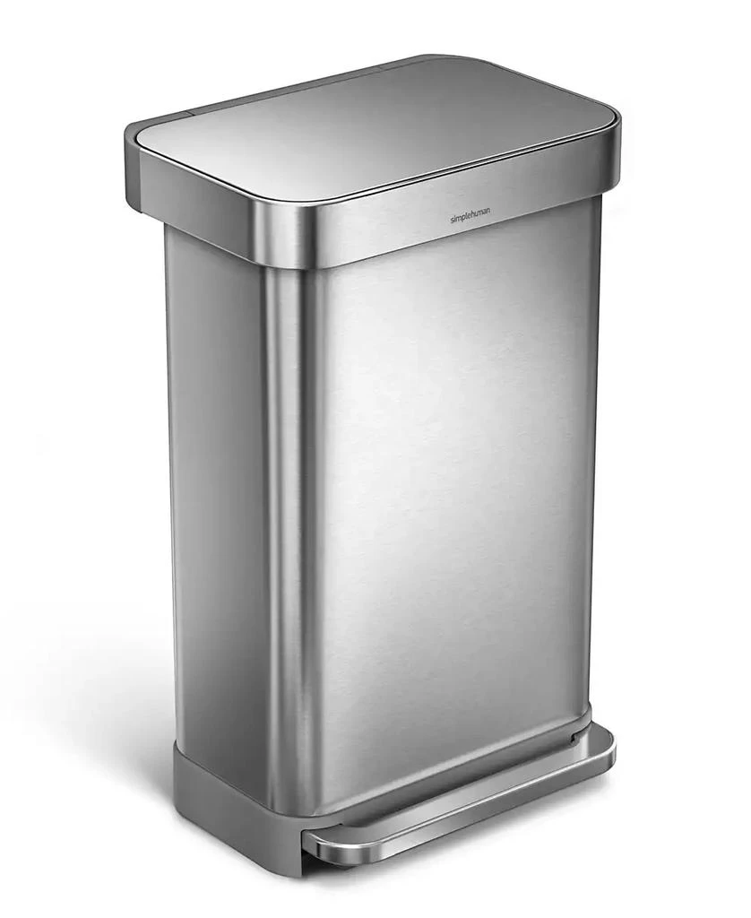 商品simplehuman|Brushed Stainless Steel 45L Step Trash Can,价格¥1092,第1张图片