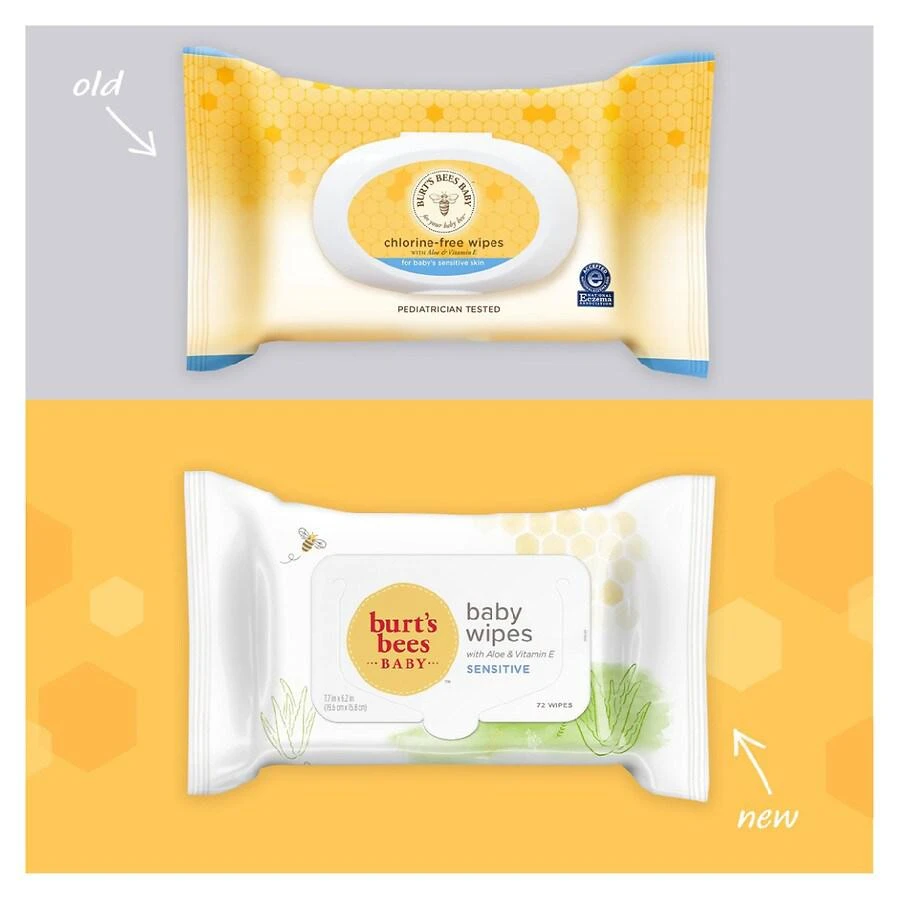 商品Burt's Bees|Baby Wipes for Sensitive Skin with Aloe and Vitamin E Fragrance-Free,价格¥42,第3张图片详细描述