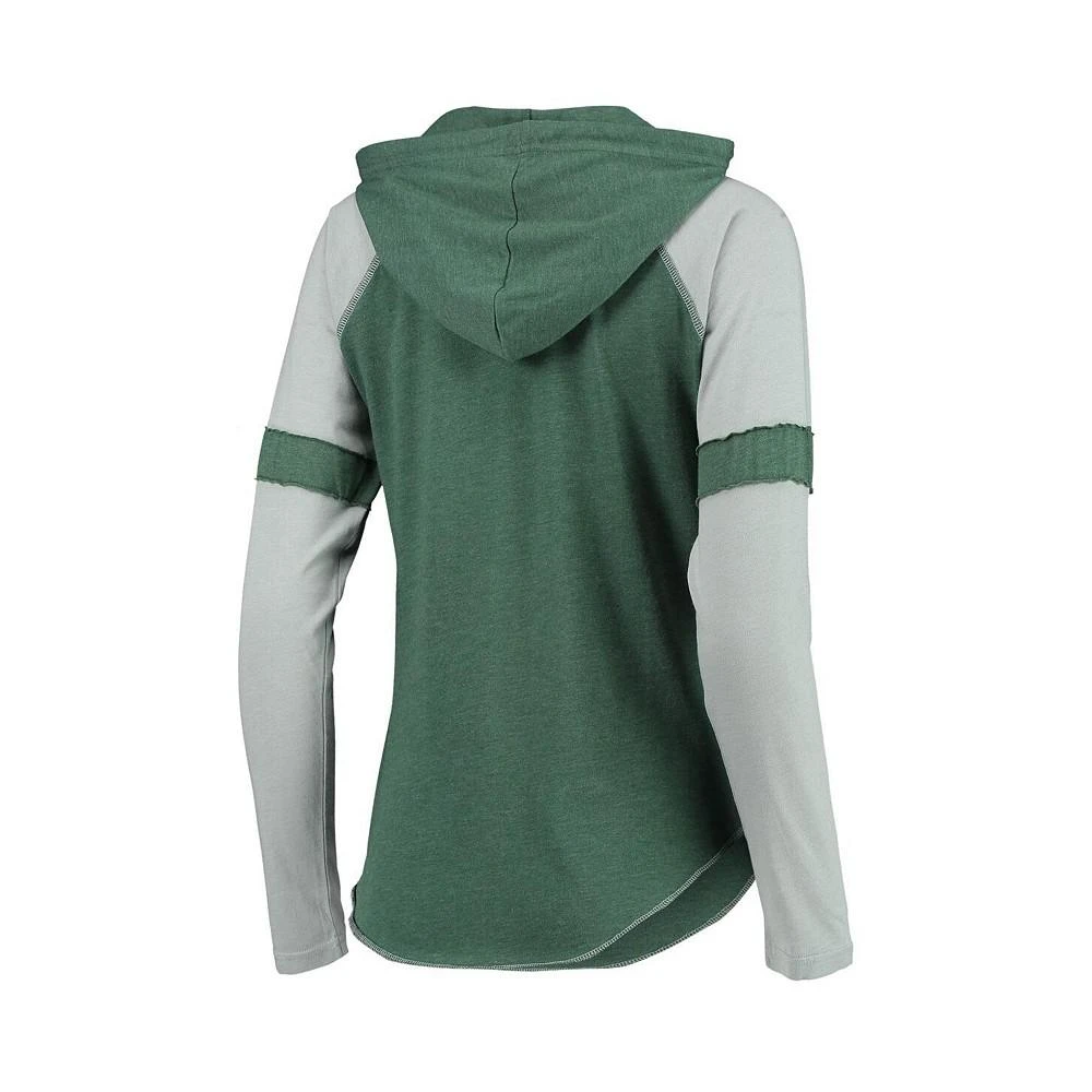 商品Touch|Women's Green and Gray Michigan State Spartans Yard Line Raglan Hoodie Long Sleeve T-shirt,价格¥385,第3张图片详细描述