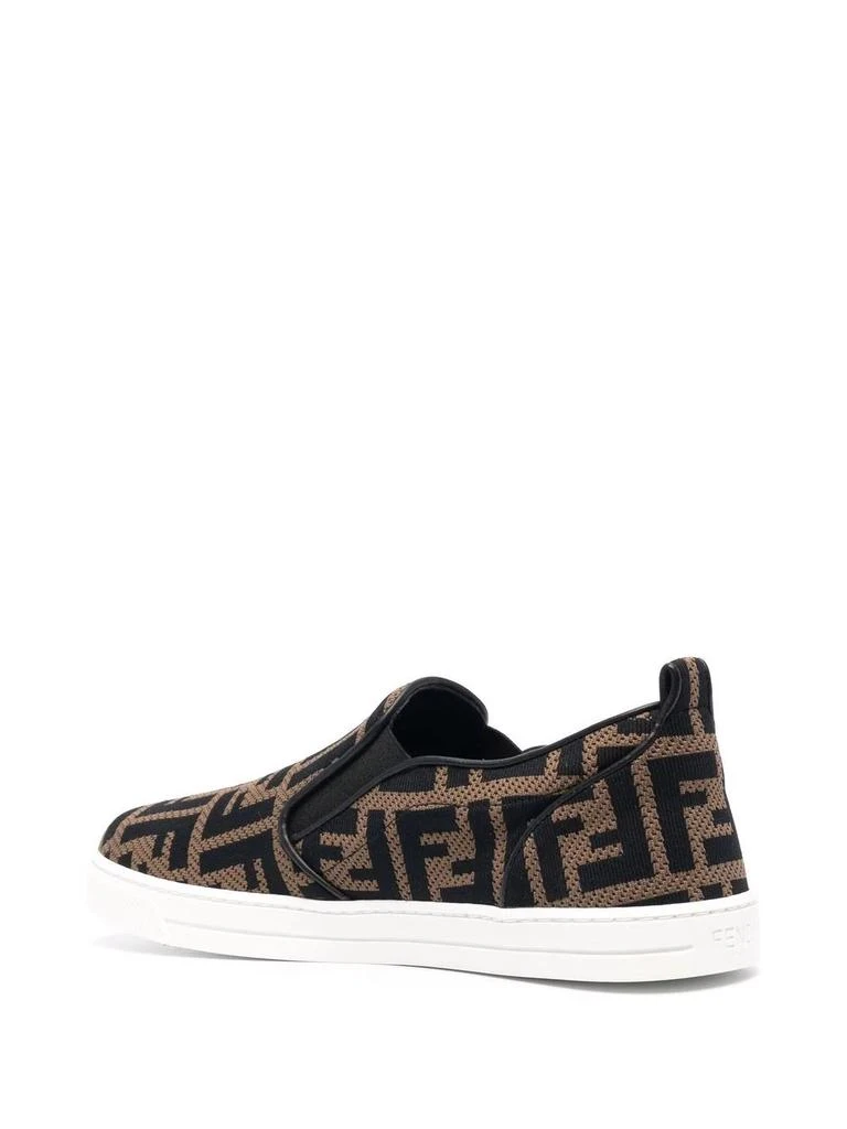 商品Fendi|Kid's Slip-on Logo Print Sneakers Brown,价格¥5121,第3张图片详细描述