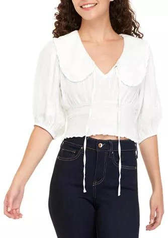 商品Vanilla Star|Star Juniors Puff Sleeve Portrait Collar Top,价格¥61,第1张图片