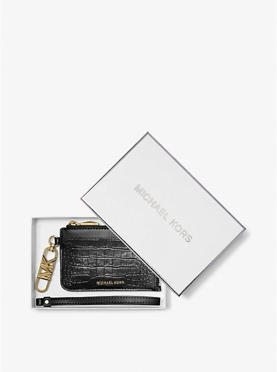 商品Michael Kors|Small Crocodile Embossed Leather Zip Card Case,价格¥388,第4张图片详细描述