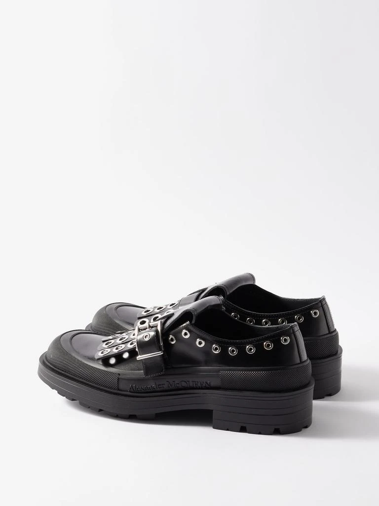 Stack eyelet-studded leather Derby shoes 商品