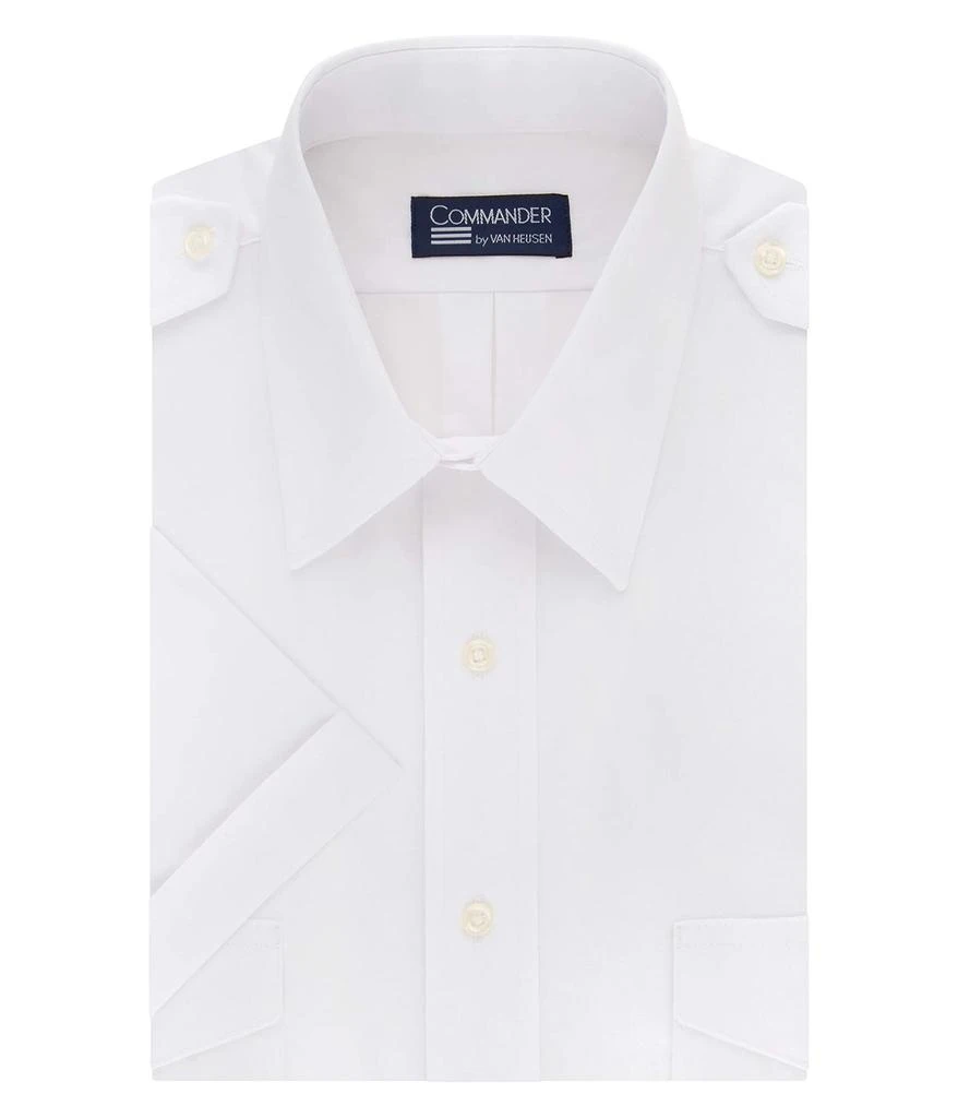 商品Van Heusen|Mens Dress Shirts Short Sleeve Pilot Shirt Solid Spread Collar,价格¥185,第1张图片