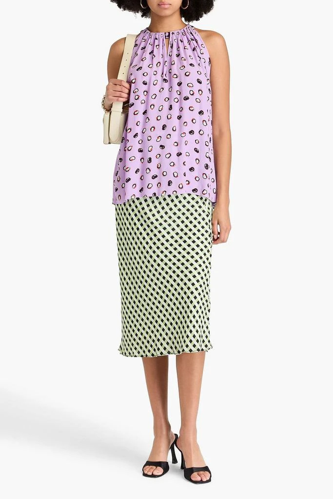 商品Diane von Furstenberg|Lilia cutout printed crepe top,价格¥314,第2张图片详细描述