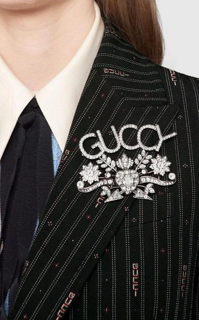 商品Gucci|Guccy Crystal Brooch,价格¥5047,第2张图片详细描述