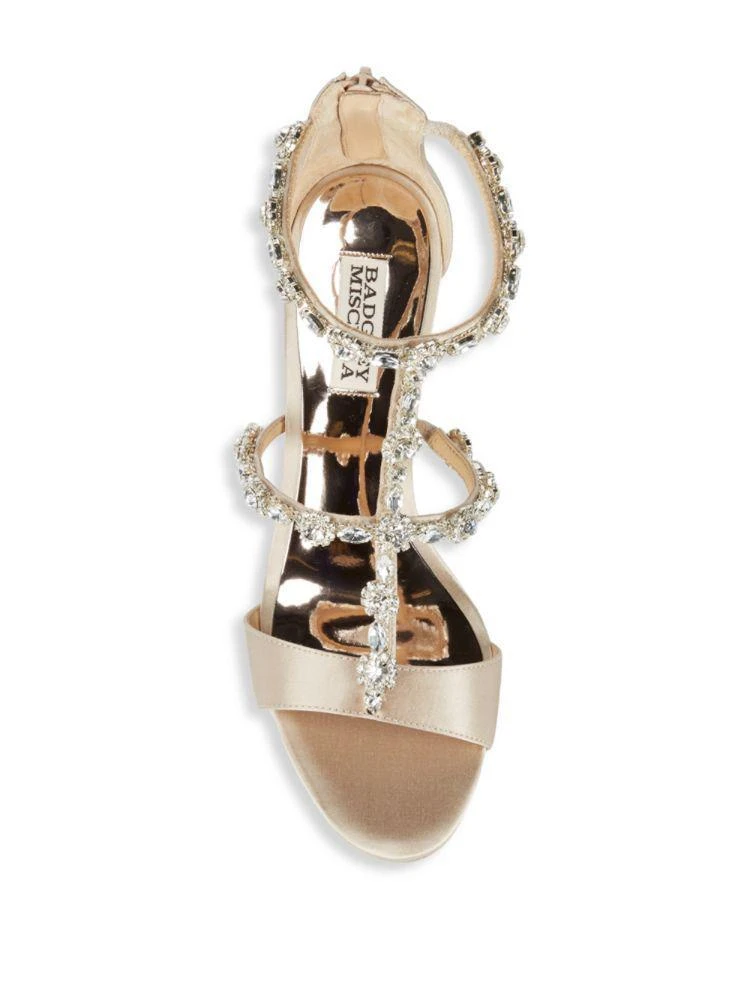 商品Badgley Mischka|Bejewled Metallic Sandals,价格¥552,第4张图片详细描述