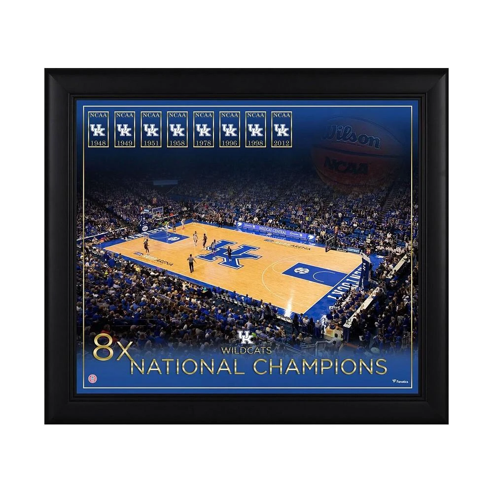 商品Fanatics Authentic|Kentucky Wildcats Framed 15" x 17" Basketball Championship Count Collage,价格¥376,第1张图片