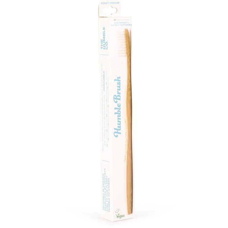 商品The Humble Co|Medium soft bamboo toothbrush in white,价格¥61,第1张图片