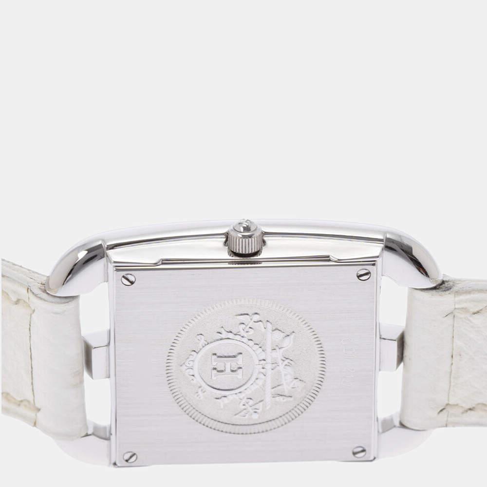 Hermes White Stainless Steel Cape Cod CC1.210 Quartz Women's Wristwatch 23 mm商品第4张图片规格展示