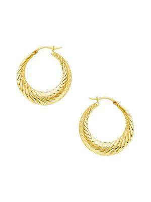 商品Sterling Forever|14K Goldplated Twist Hoop Earrings,价格¥176,第1张图片