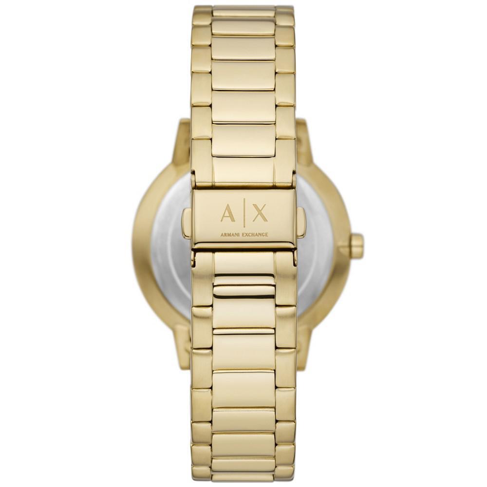 商品Armani Exchange|Men's Three-Hand Gold-Tone Stainless Steel Bracelet Watch,价格¥1254,第5张图片详细描述