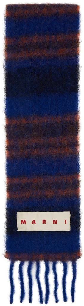 商品Marni|Blue Alpaca Stripe Scarf,价格¥1365,第1张图片
