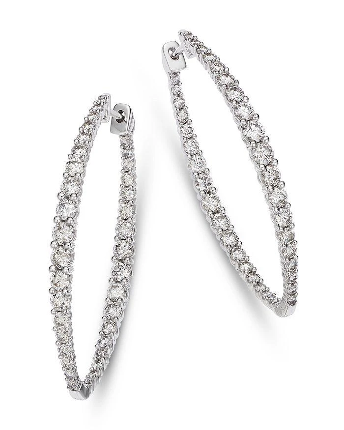 商品Bloomingdale's|Diamond Inside Out Medium Hoop Earrings in 14K White Gold, 3.0 ct. t.w.,价格¥34207,第1张图片详细描述