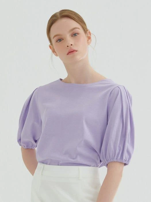 商品camino|Pin Tuck Banding T-Shirt Purple,价格¥530,第1张图片