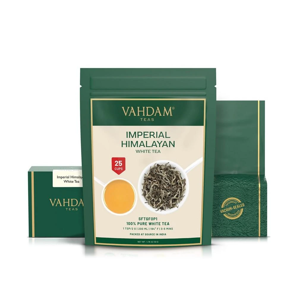 商品Vahdam Teas|Imperial Himalayan White Tea Leaves, Rare Extraordinary, 25 Servings,价格¥112,第4张图片详细描述