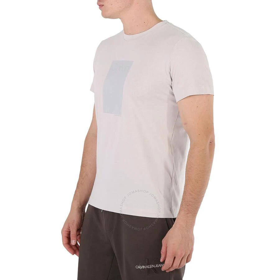 商品Calvin Klein|Men's Stratus Grey Logo Box Print Cotton T-shirt,价格¥113,第3张图片详细描述