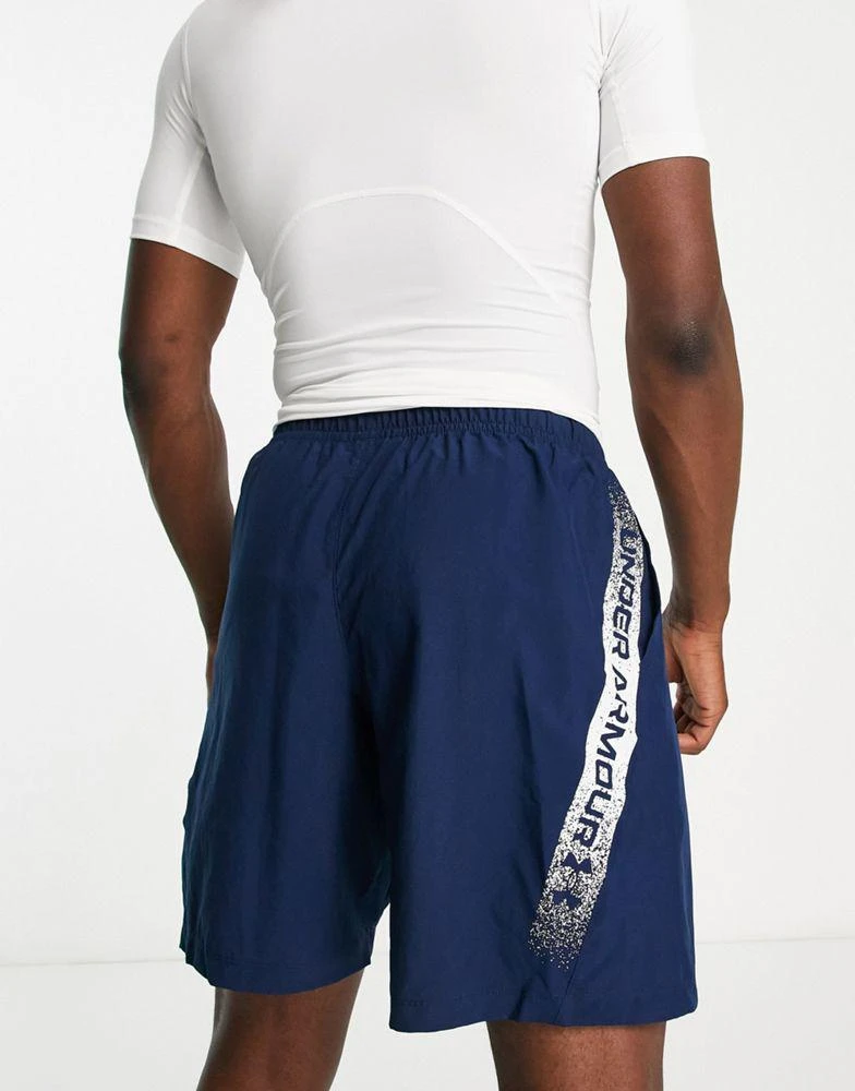 商品Under Armour|Under Armour Training woven side graphic shorts in navy,价格¥210,第2张图片详细描述