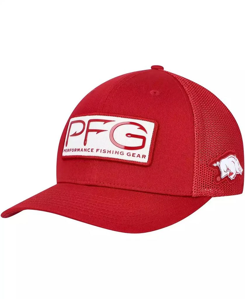 商品Columbia|Men's Cardinal Arkansas Razorbacks PFG Hooks Flex Hat,价格¥251,第1张图片