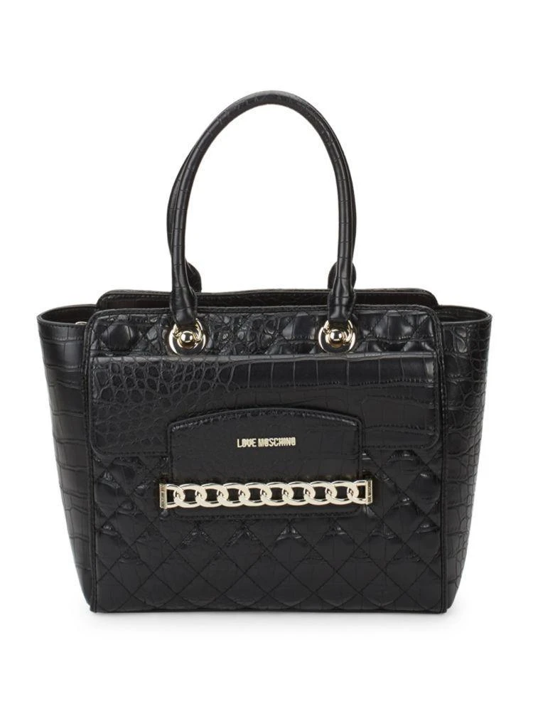 商品Moschino|Quilted Faux Leather Tote Bag,价格¥1180,第1张图片