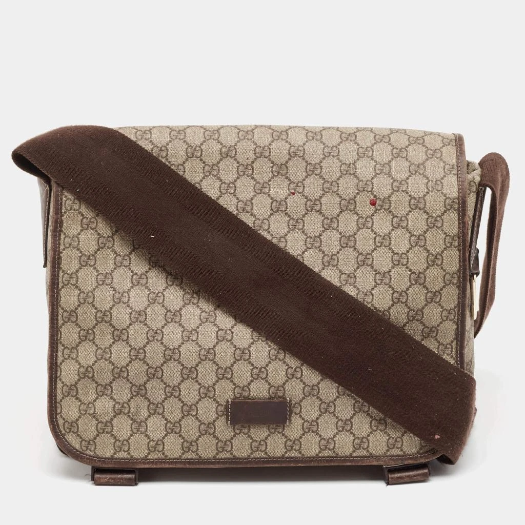 商品[二手商品] Gucci|Gucci Beige/Brown GG Supreme Canvas and Leather Diaper Messenger Bag,价格¥3551,第1张图片