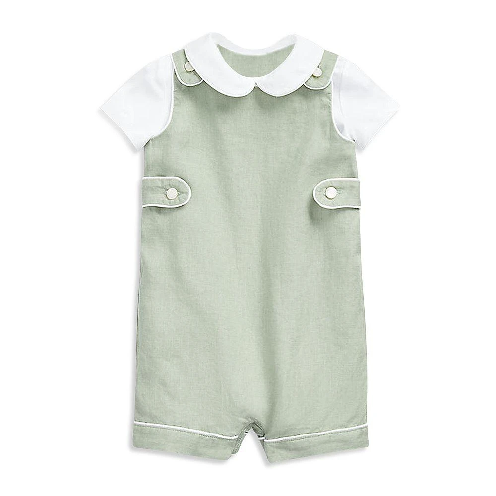 商品Ralph Lauren|Boys' Cotton Bodysuit & Linen Overall Set - Baby,价格¥835,第1张图片